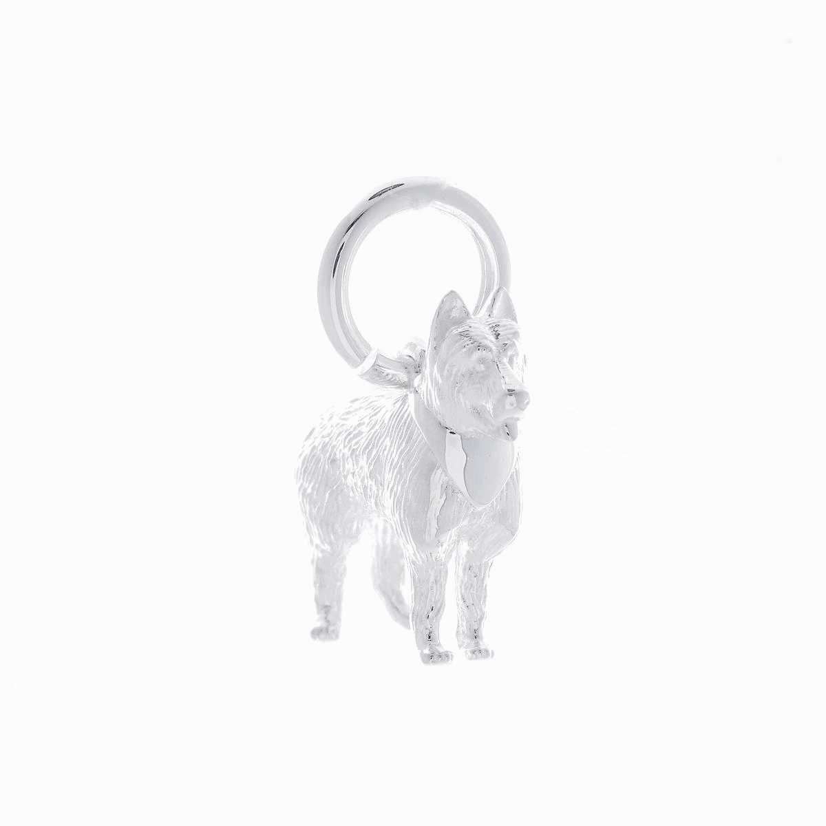 German Shepherd Silver Dog Charm