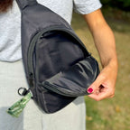 Dog Walking Sling Backpack - Black
