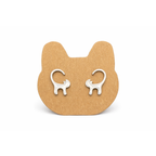 Stainless Steel Cat Stud Earrings – Minimal Cat Lover Jewellery