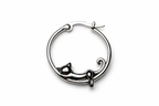 Sterling Silver Cat Hoop Earrings