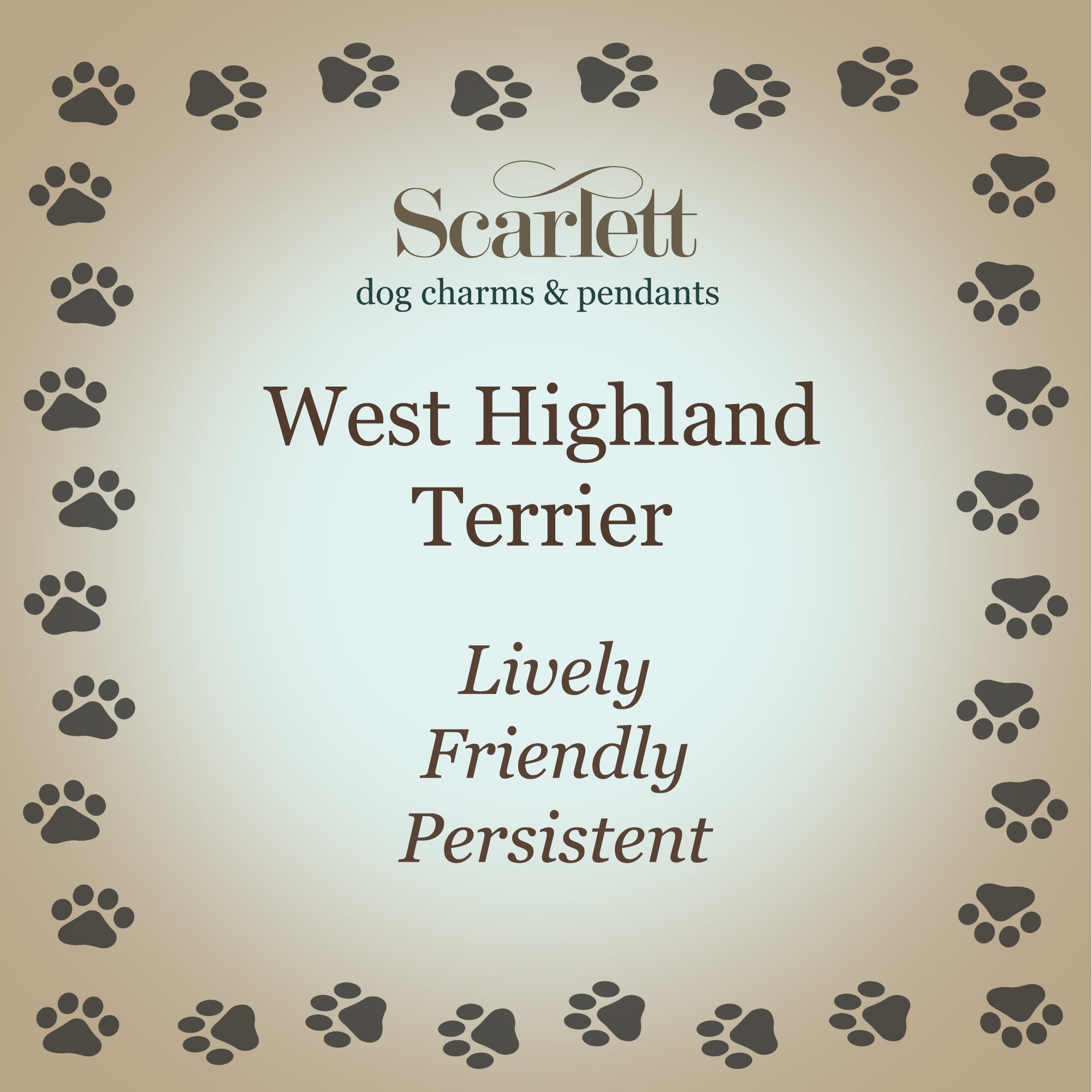 West Highland Terrier Silver Dog Charm