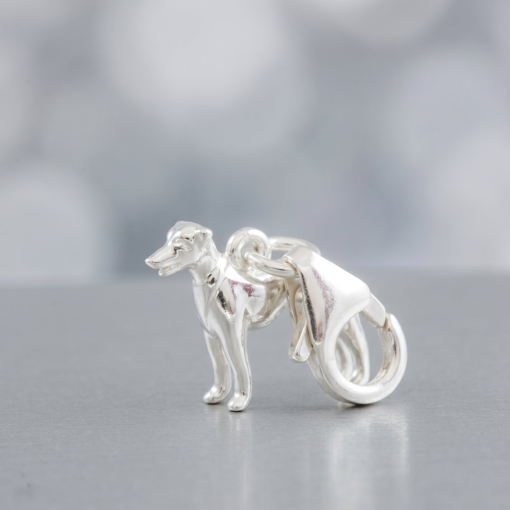 Whippet Silver Dog Charm