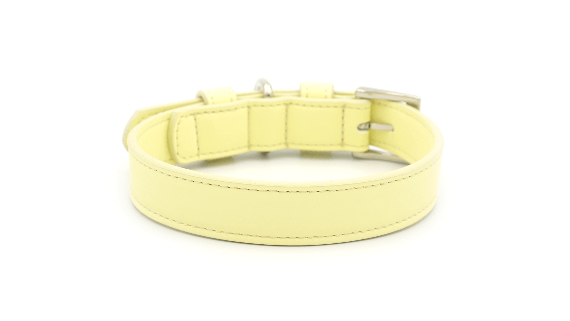 Yellow Leather Dog Collar