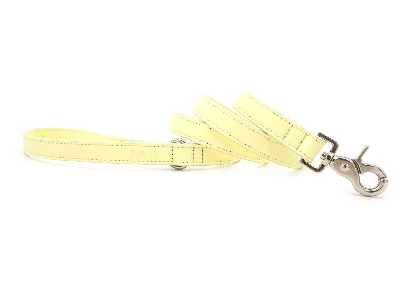 Yellow Leather Dog Lead